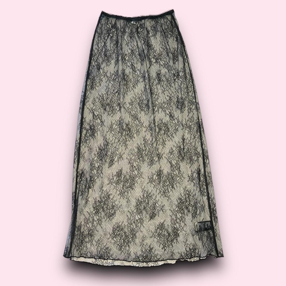 Urban Outfitters Black Sheer Lace Maxi Skirt Size Small Whimsygoth Fairygrunge